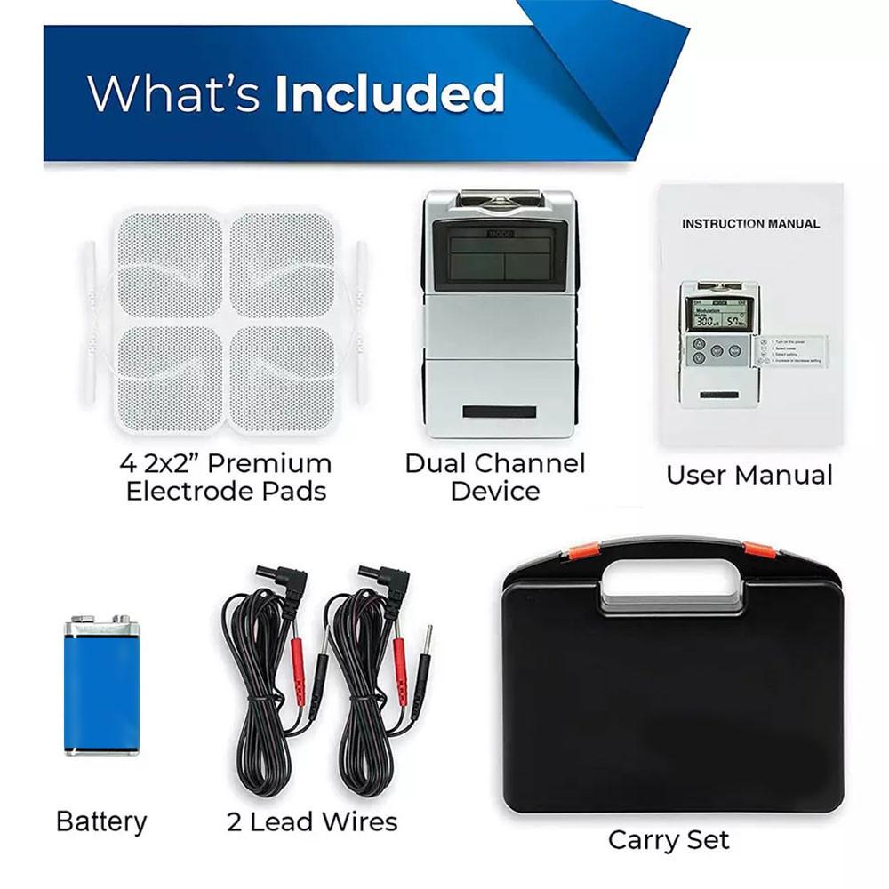 TENS/EMS Pain Relief Muscle Stimulator Machine Portable Dual Channels Electronic Physiotherapy Device Household Meridian Massager