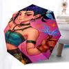 K-POP Anime Mädchengruppe Thema Automatisches Öffnen und Schließen Regenschirm - 8 Rippen, Geeignet für Freizeit und Ausgehen, Outdoor-Accessoire, Gothi