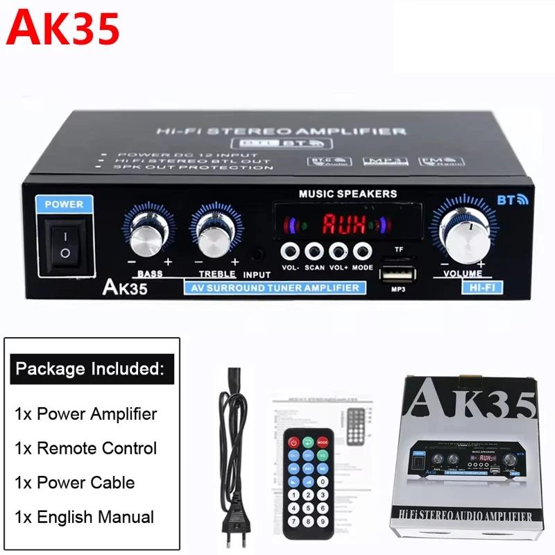 AK35 800W Bluetooth Amplifier 2 Channel Stereo HiFi Digital Display Multifunctional Music Amplifier For Car Classroom Home Audio