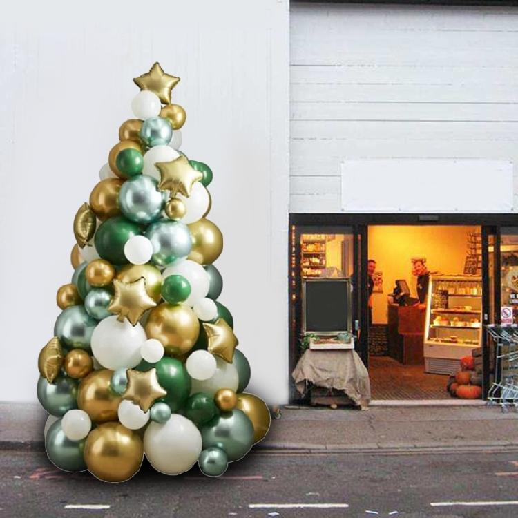 Green Gold Garland Balloon Decor White Silver Balloon Kit DIY Christmas Tree