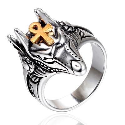 Stainless Steel Cross Resin Ring Unisex Titanium Gothic Style Finger Jewelry