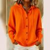 2026 European & American Solid Color Knit Hooded Cardigan Jacket - Women's Casual Fashion for Autumn & Winter