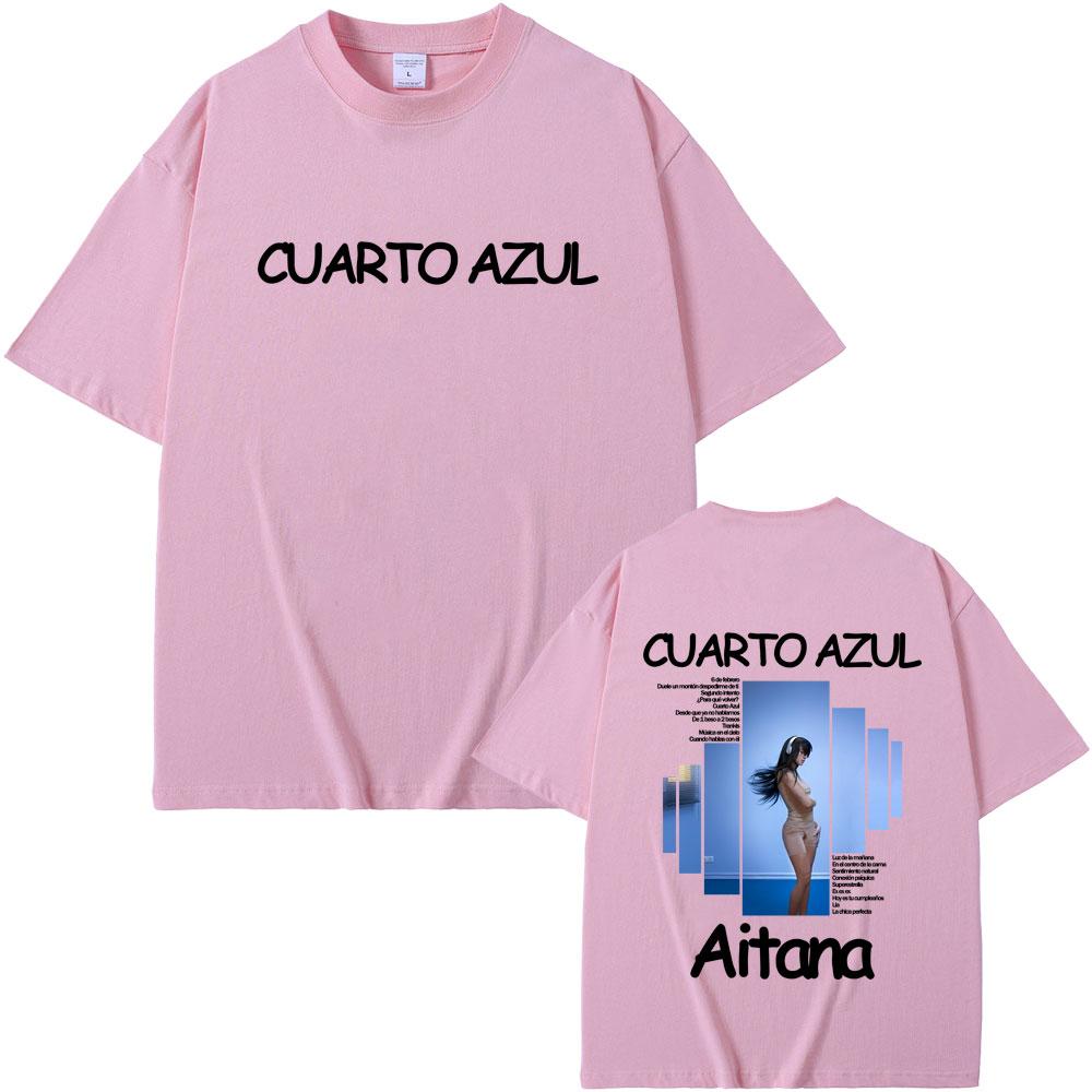 Singer Aitana Cuarto Azul Album Graphic T Shirt Men Women Fashion Aesthetic Short Sleeve Tshirt Cotton Casual Oversized Tshirt