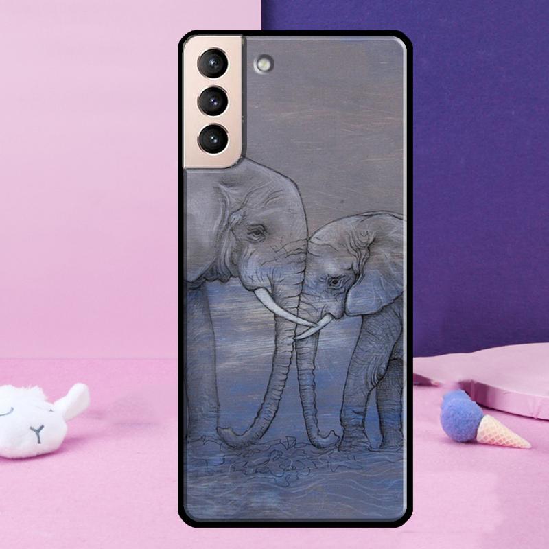 Cute Elephant Phone Case For Samsung Galaxy S25 Ultra S24 Ultra S9 S10 S20 S21 S22 Plus S23 S24 FE Cover