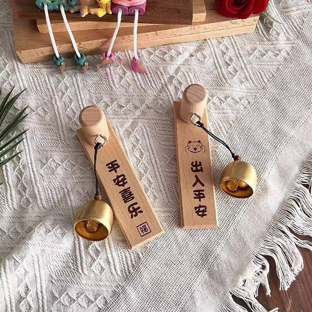 Strong Adhesive Shopkeepers Bell Wooden Wind Chime Elegant Door Bell  for Business Garden