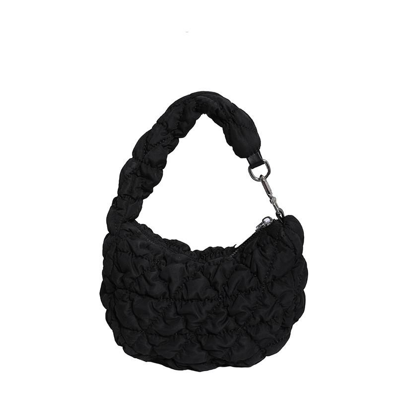 IELGY Cloud Bag Pleated Soft Down Bag Nylon Handbag