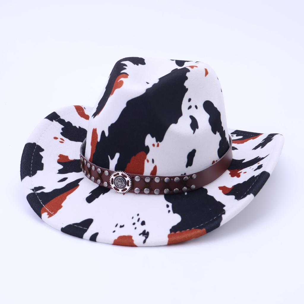 Ethnic Style Cow Top Hat Men And Women American Western Style Dick Denim Hat Personalized Trend Decorative Jazz Hat