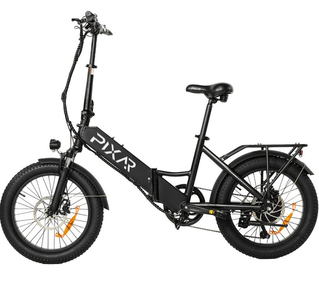 PIXAR Składany Elektryczny Rower Miejski 120KG Obciążenia Bateria 48V10.4Ah Silnik 500W 20-calowe Grube Opony E-Bike do Miejskiego Dojazdu Dla Unisex Z Siedziskiem dla Pasażera