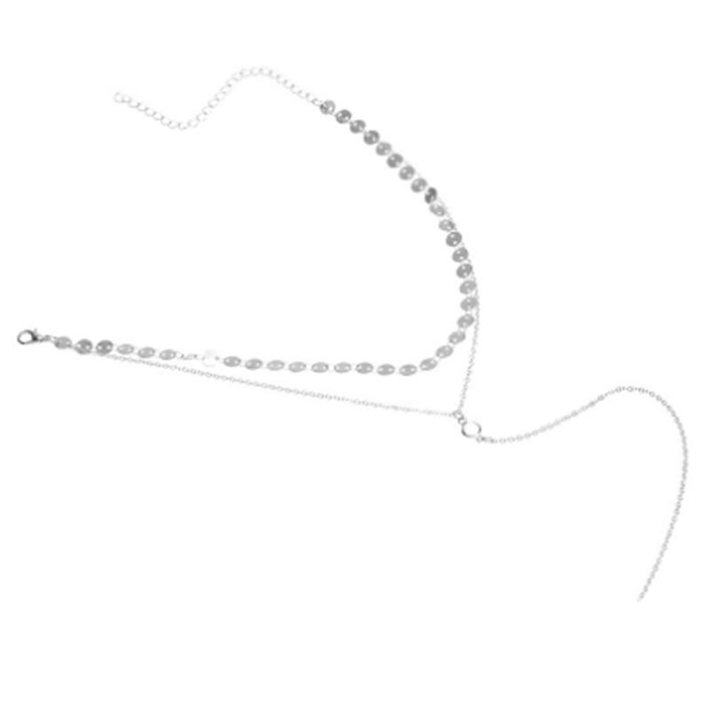 

Multilayer Individual Sequined Collarbone Chain Chocker Jewelry Simple Tassel Necklace