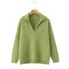 European and American Women's Fashion Simple Lapel Pullover Sweater