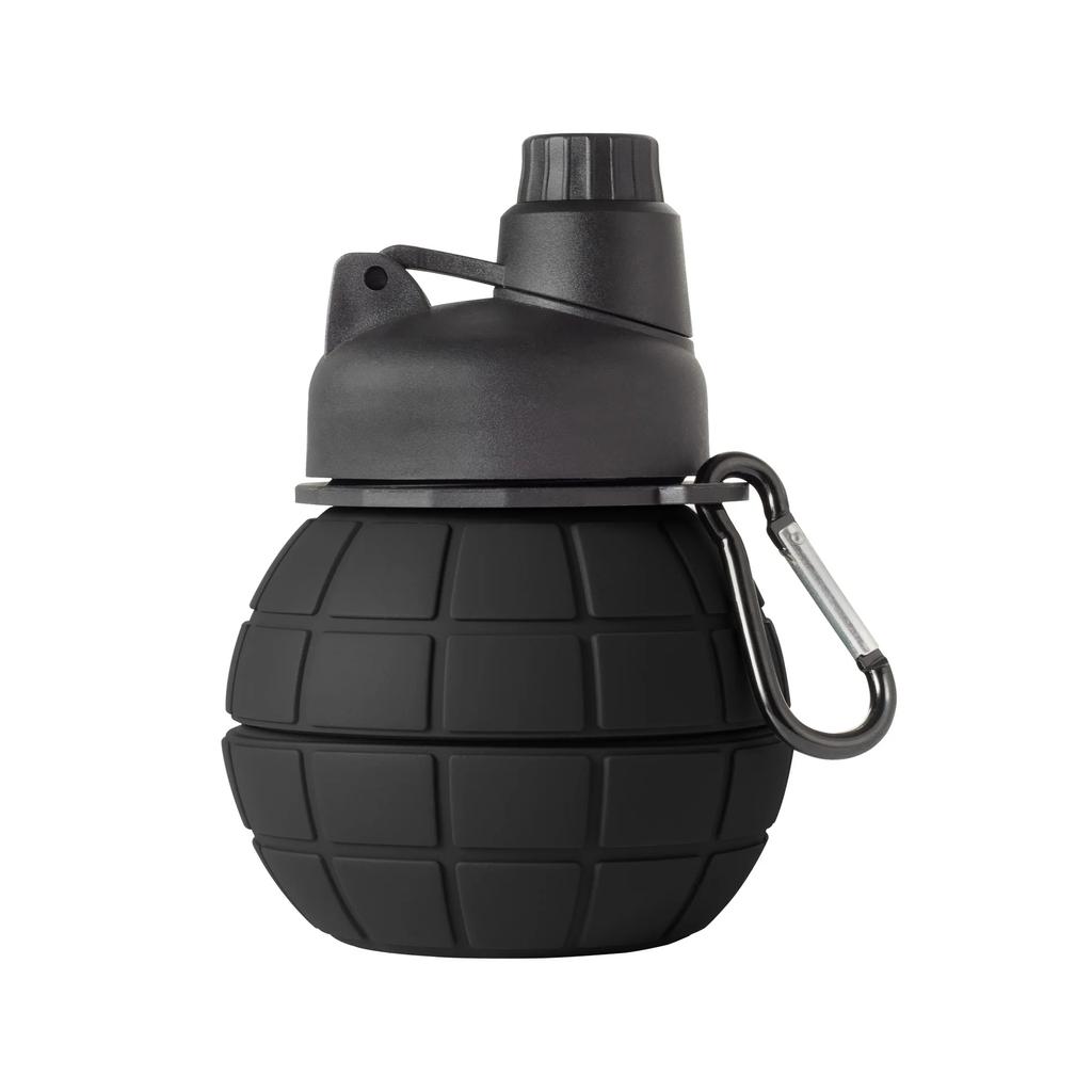 550ML Grenade Water Bottle Silicone Folding Water Cup Outdoor Fitness Activities Mountain Hiking Silicone Cup BPA Motivation Practical Use