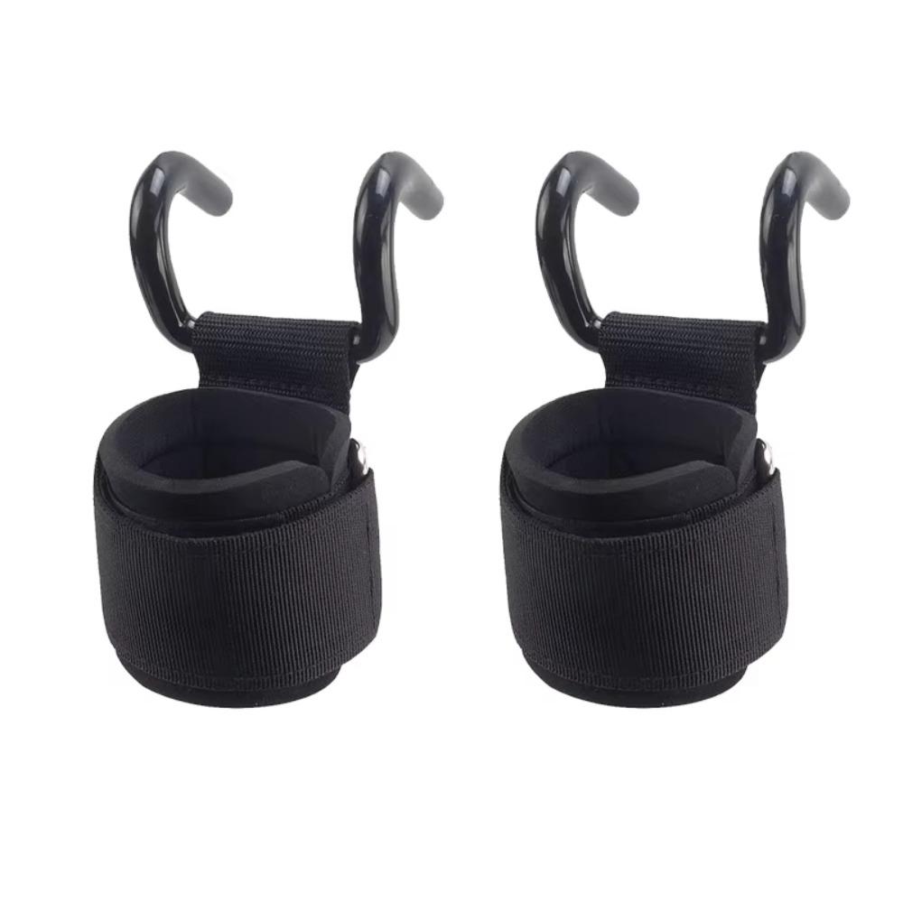 1 Pair Pull-up Auxiliary Power Wrist Guard Adjustable Steel Hook Grips Strap  Weightlifting