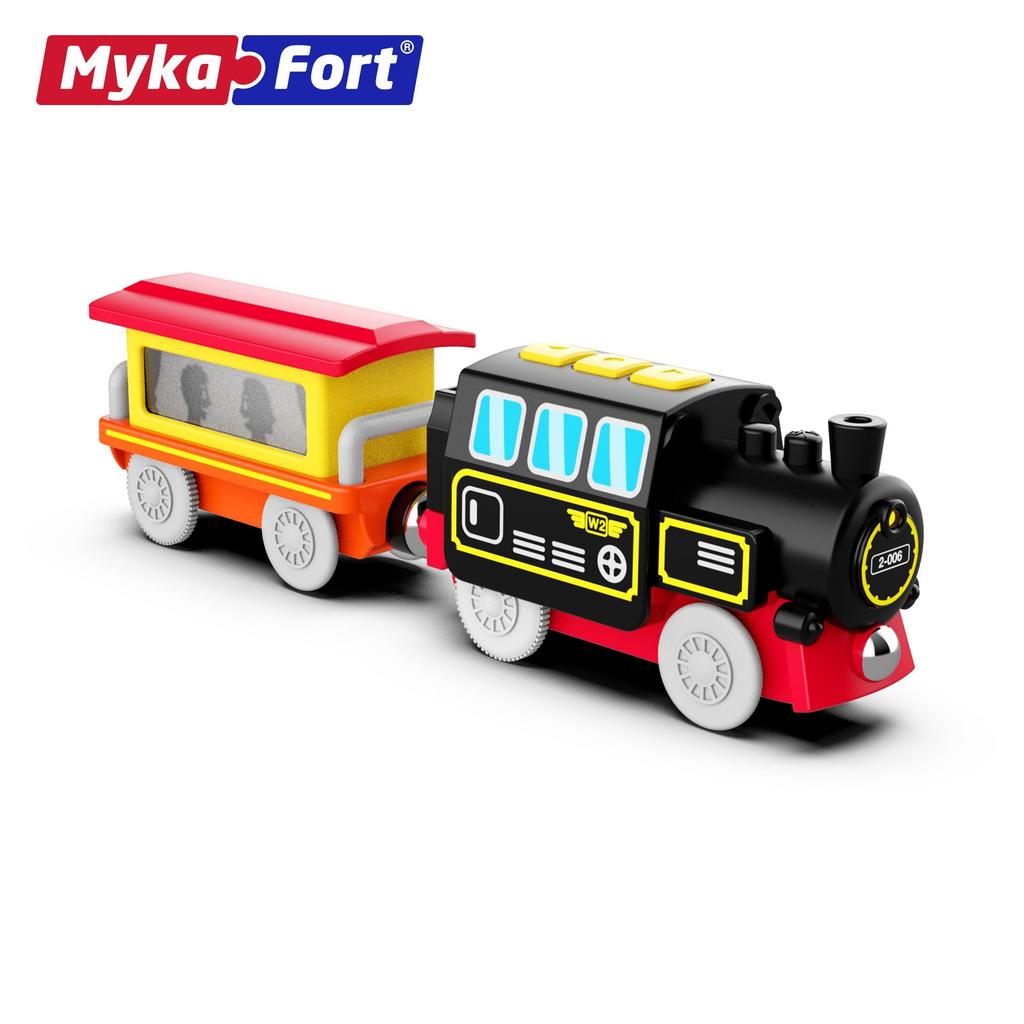 Children's Electric Antique Wooden Suit Rail Car Light Sound Effect Simulation Retro Small Train Gift