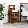 VidaXL Bedside Table with 2 Drawers Smoked Oak 38x34x80 Cm, Bedside Furniture, Side Table, Bed Cabinet, Cabinet 861363