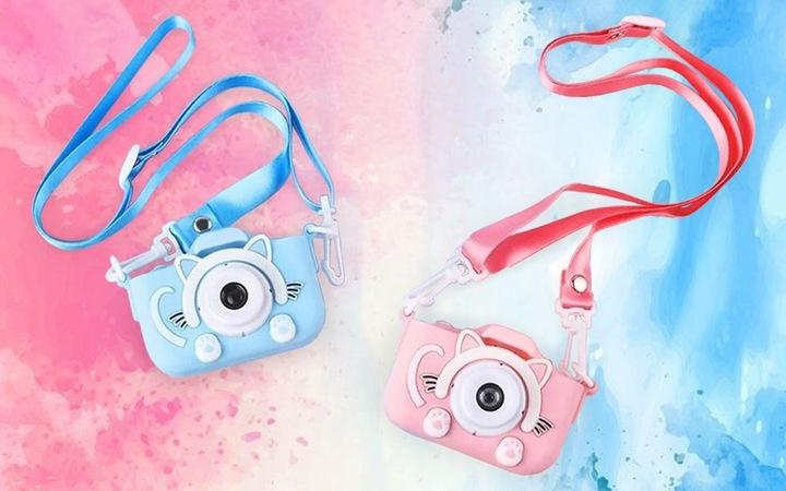 Aparat Fotograficzny Cyfrowy Zabawka Dla Dzieci Kamera Gry + Smycz Etui
