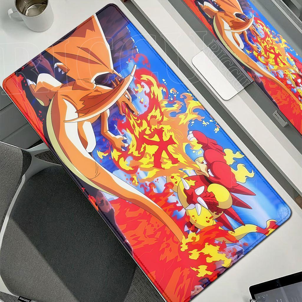 Gaming Pads HD Anime Large Desk Mat Pokmon Keyboard Extended Mousepad Office PC Desks Accessories Charizard XXL Gamer Mouse Pad