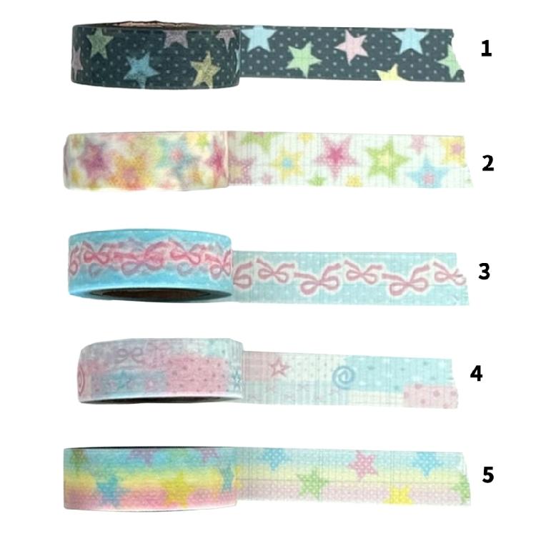 Scrapbooking Tape Aesthetic Star Decorative Tape Background Decorative Tape for Scrapbooking Photo Frame Journal Planner