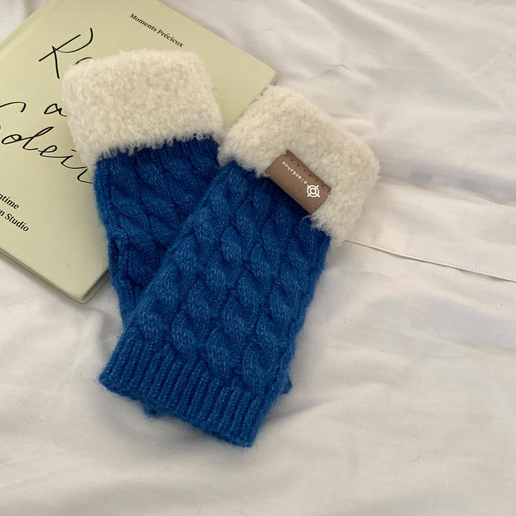 Wool Knitted Gloves Student Solid Color Autumn and Winter New Style Warm and Cold Proof Fashion