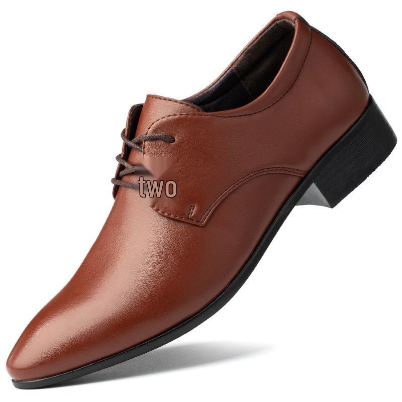 Korean Style Breathable Pointed Toe Leather Casual Men's Shoes - White Trendy Nightclub & Photo Studio