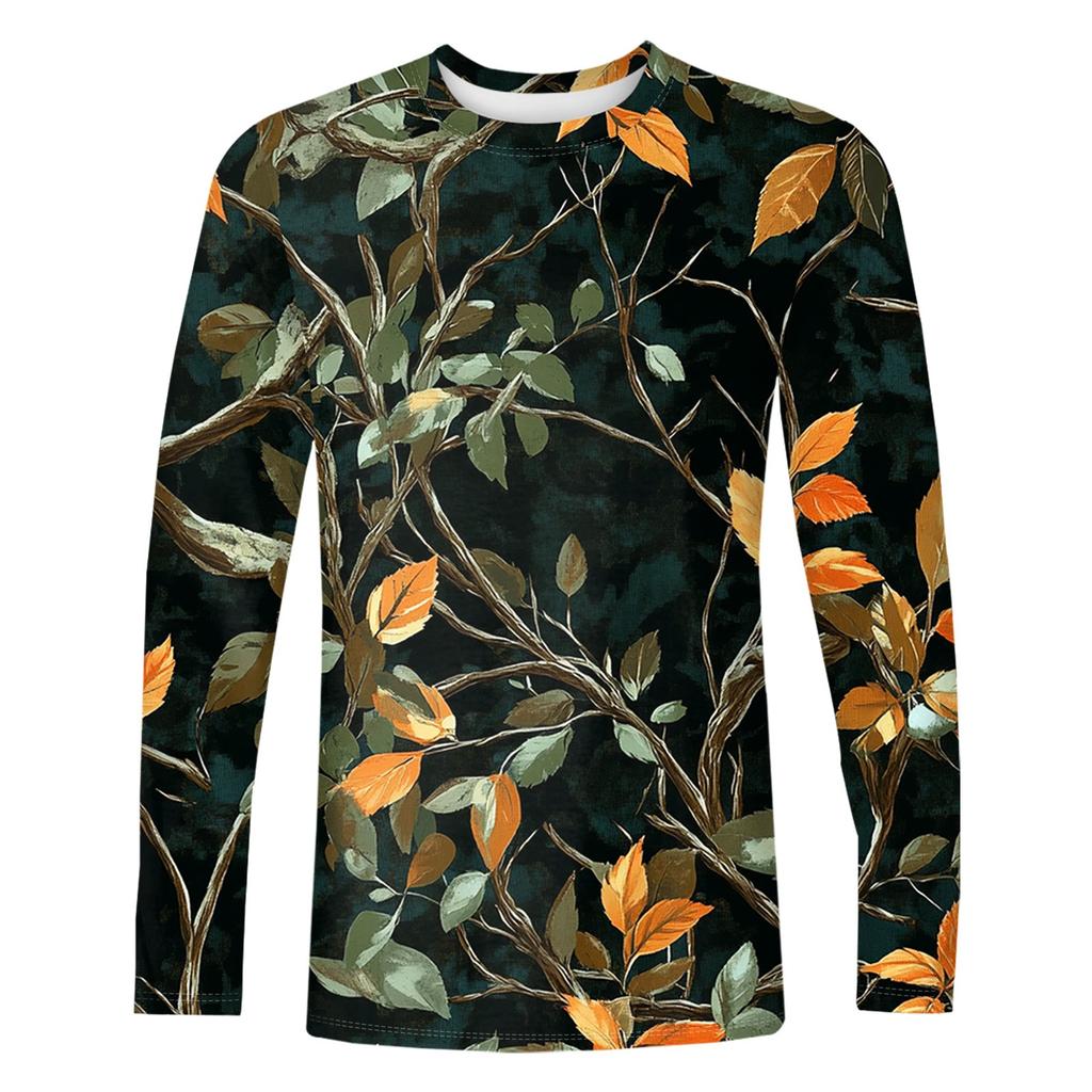 Men's T Shirt O-Neck Clothing Apparel Outdoor Long Sleeve Print Fashion Designer Vintage