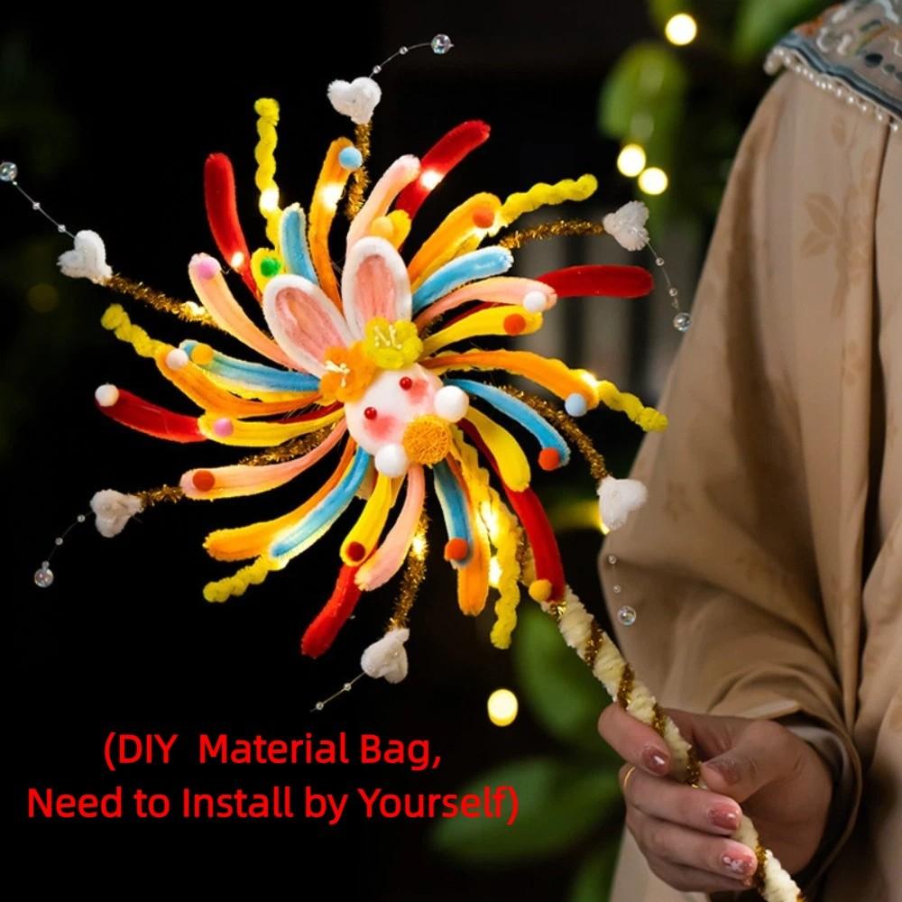 Handheld Glowing Rotating Lantern Twister Stick Spinning Fireworks Lamp Photo Props Red Material Kit
