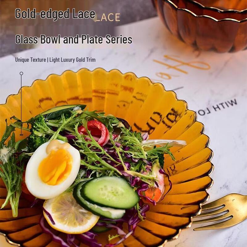 Diruien Gold-Rimmed Decorative Glassware