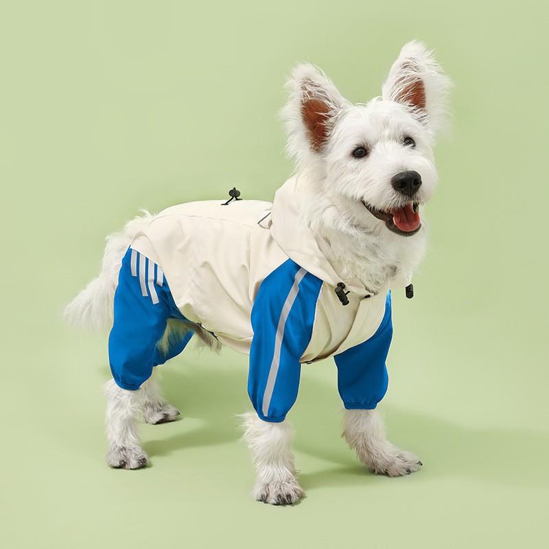 Adjustable Dog Raincoat With Reflective Stripes Small Medium Large Breeds Waterproof Outdoor Pet Coat
