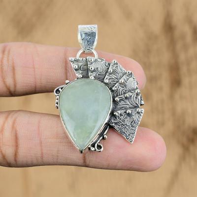 Wedding Gift For Her 925 Sterling Silver Natural Aquateen Gemstone Pendant