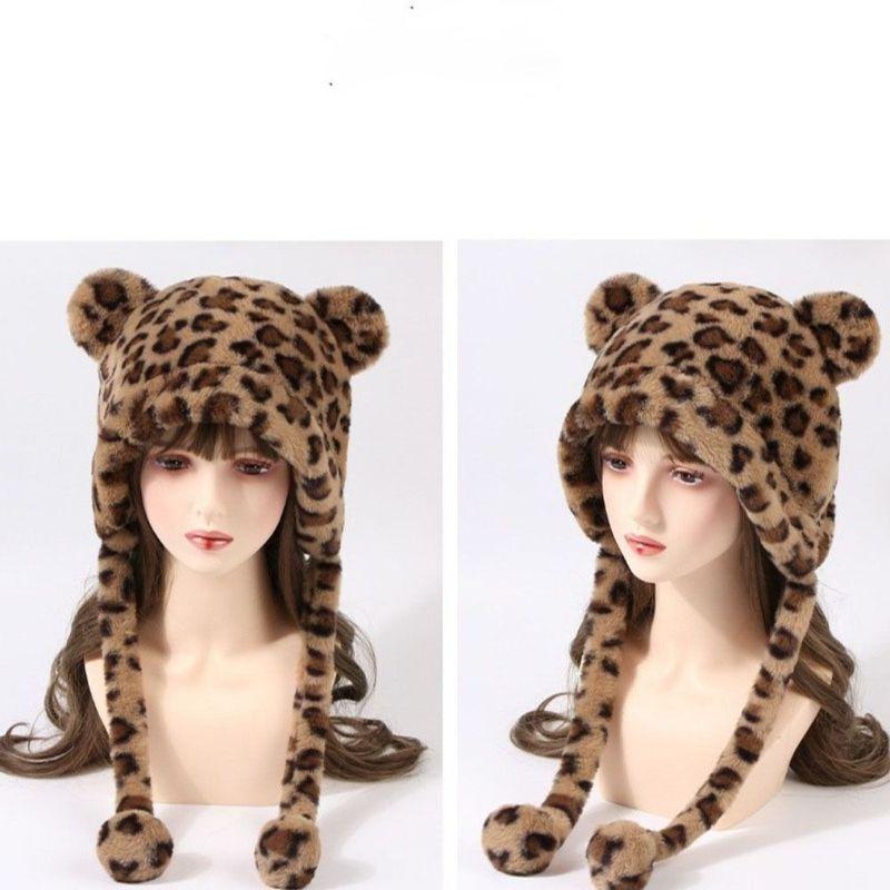 Funny Fashion Winter Hat Ear Protection Furly Cartoon Hat Soft Cute Bucket Hat Women