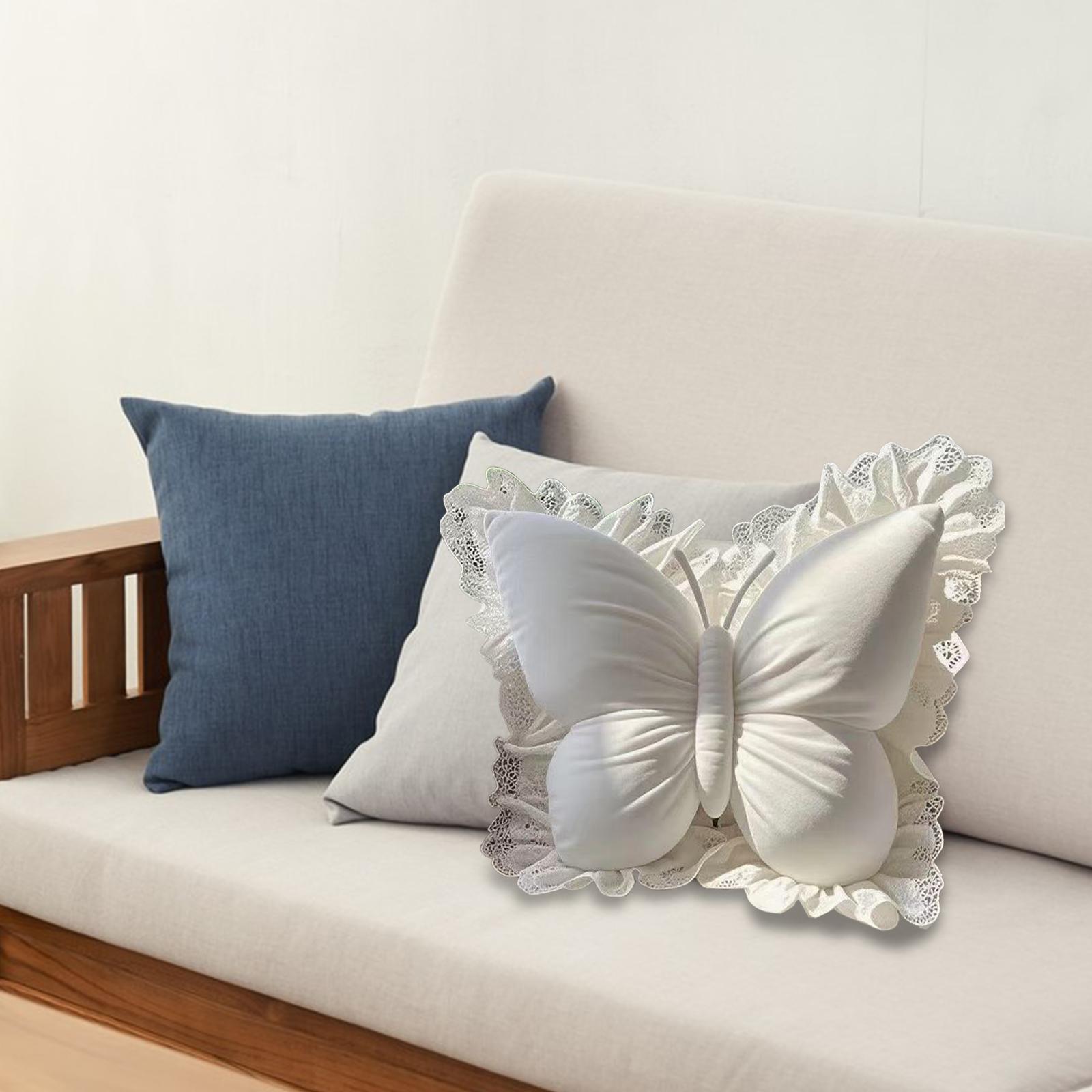

Butterfly Shaped Pillow Home Decor Waist Support for Farmhouse Bedroom Sofa бежевий