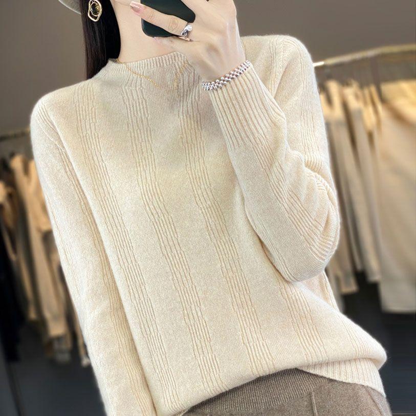 Women's Pullover Sweater Spring Korean Version Solid Loose Knit Sweater Short Top Spring and Autumn Base Top Women