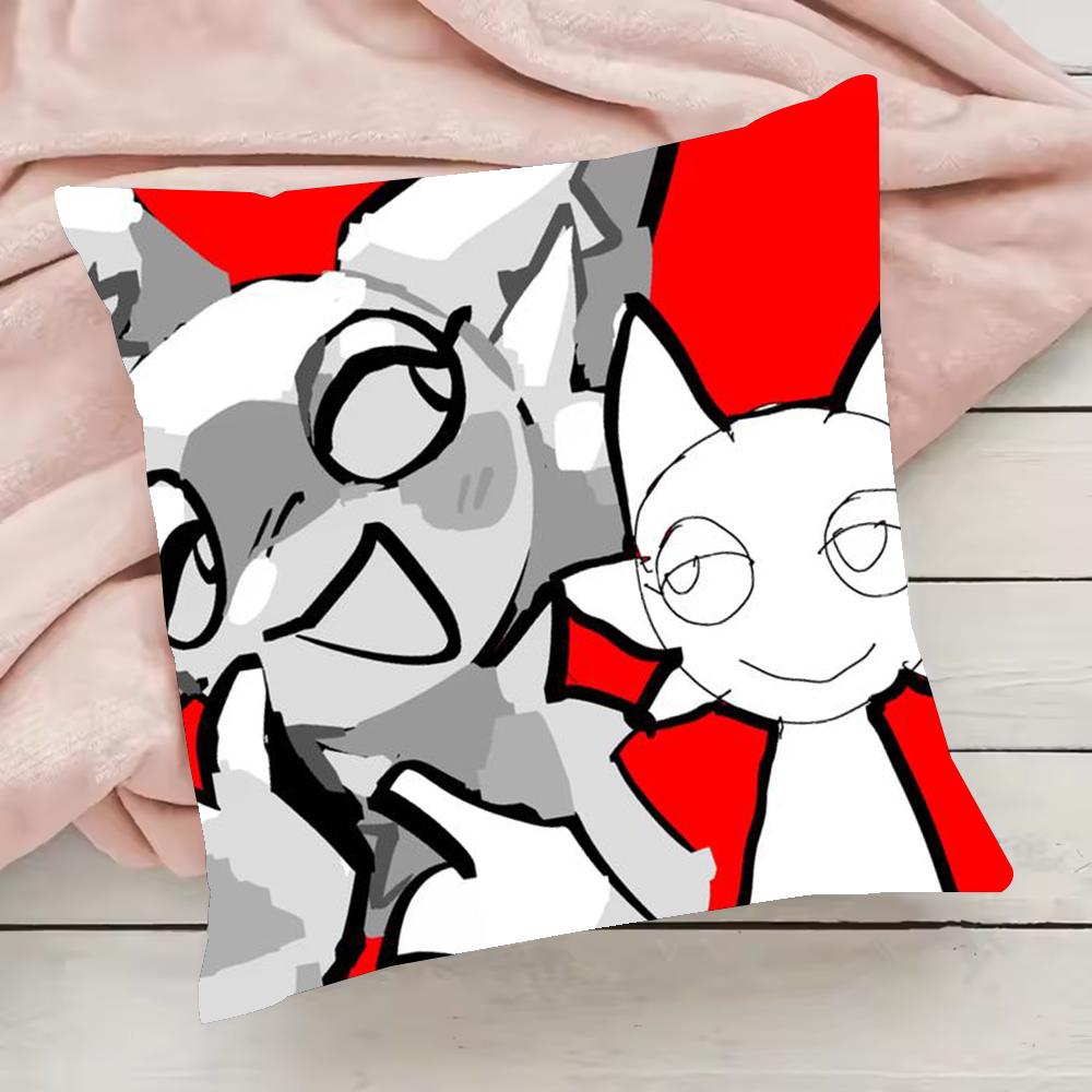 Boykisser Silly Cat Cute Pillow Case Pillowcase Anti-dustmite Pillow Invisible zipper silky short plush Sofa cushion cover