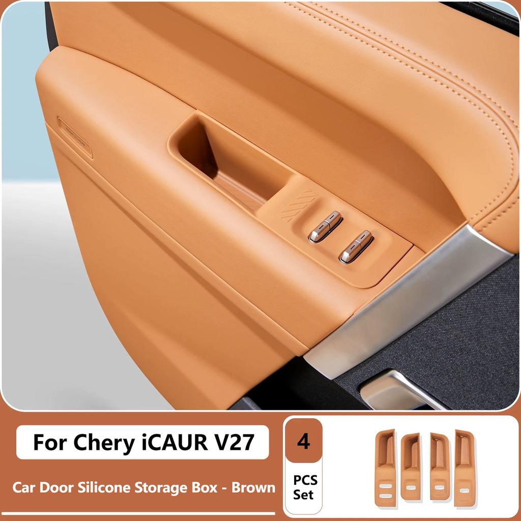 For Chery iCAUR V27 2026 Door Window Lift Panel Silicone Pad Upgraded Storage Box Interior Accessories