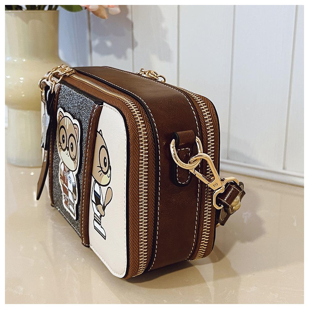 BEIBAOBAO New Cute Cartoon Bear Women's Messenger Bags Creative Trendy Ladies Single Shoulder Bags Fashion Lightweight Simple Underarm Bags for Female