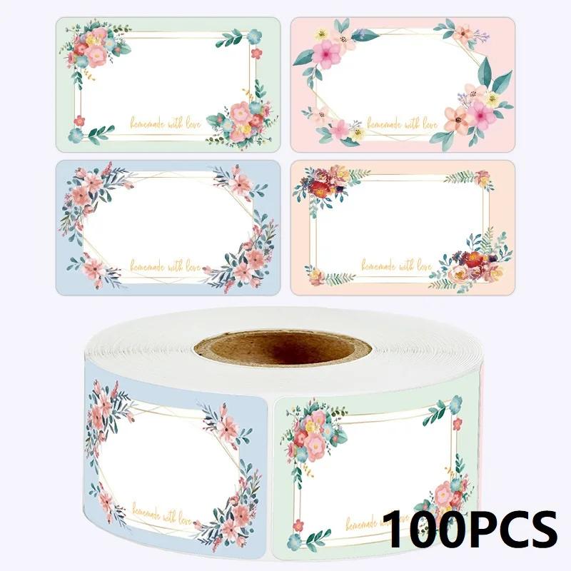 50/100/250PCS Flowers Name Lables Sunflowers Packaging Sticker Roll Date Stickers Refrigerator Freezer Food Storage Small