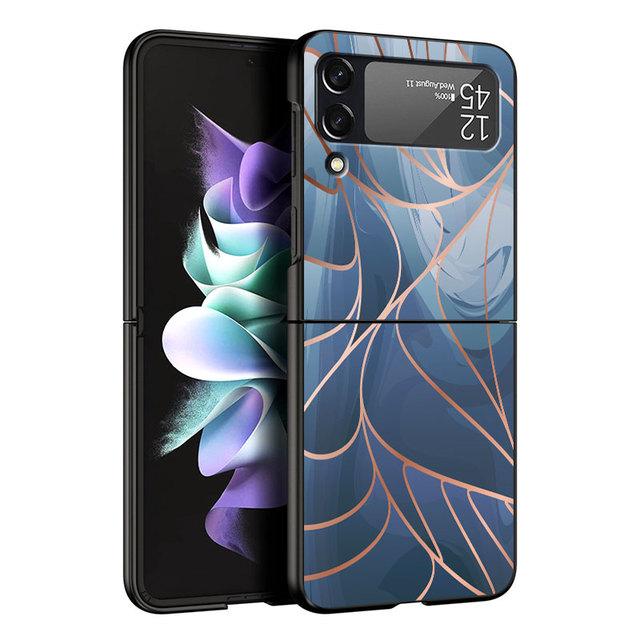 Hard Pc Back Phone Case For Samsung Galaxy Zflip3 Zflip Z Flip 3 Z Flip 4 5g Flip3 Stone Marble Texture Cases Shockproof Cover