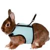 Rabbit Harness Leash Set Small Pet Chest Strap Adjustable Soft Mesh Harness with Leash Rat Vest Leashes Set Portable Elastic