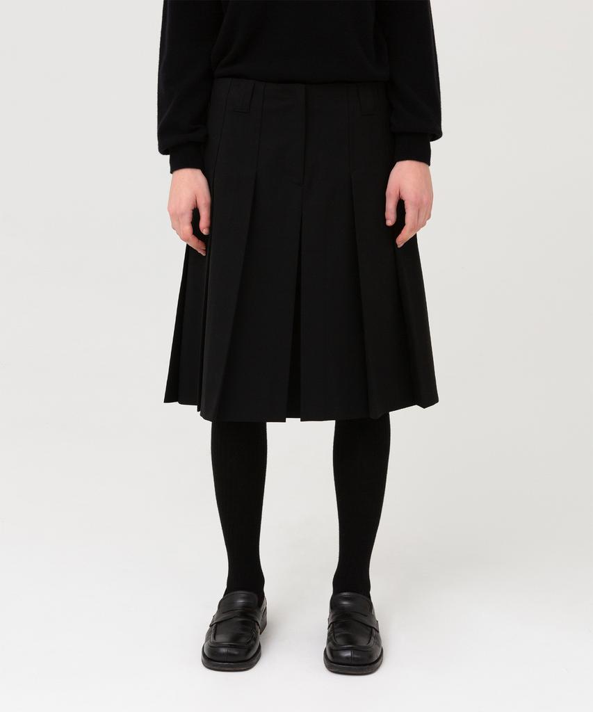 Beulaunyadeu W Pleated Midi Skirt, Black