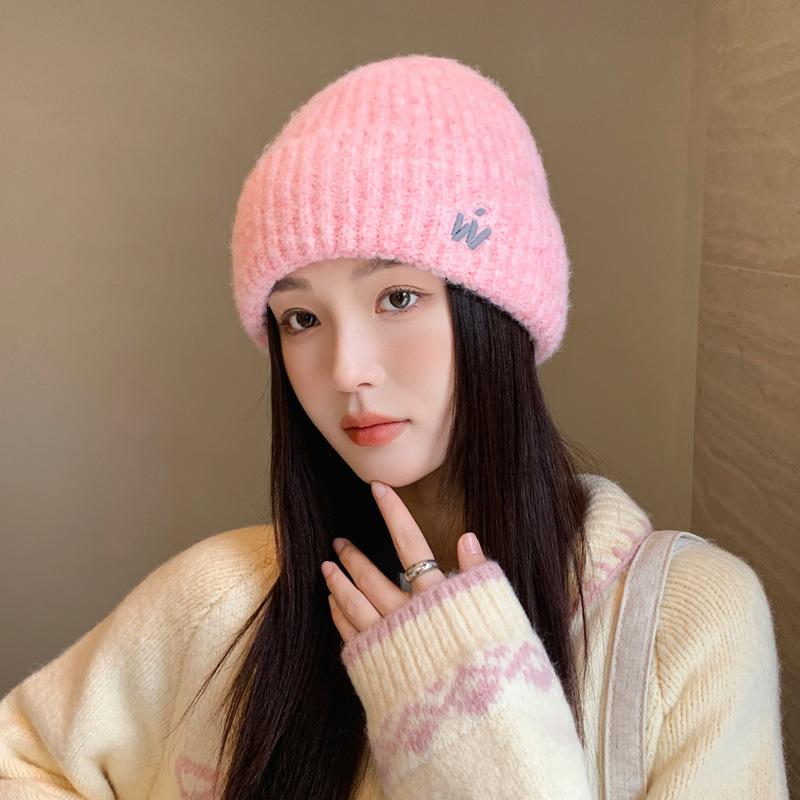 Men's and Women's Knitted Hats with Fleece On The Street Warm and Ear Protecting Versatile and Simple Couple Woolen Cold Hats  New Style