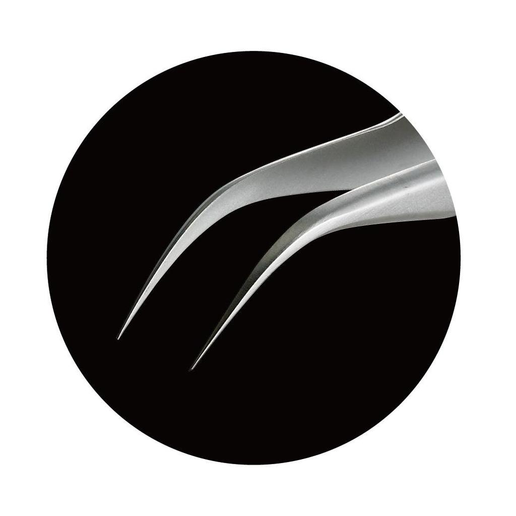 HOZAN Precision Fully 120mm 8mm Curved Tweezers, Non-Magnetic, Long, Opening, 0.2mm Tip, Tip, P-657