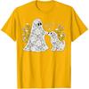 Boo-P Floral Ghost and Dog Halloween Boop Humor Design T-Shirt