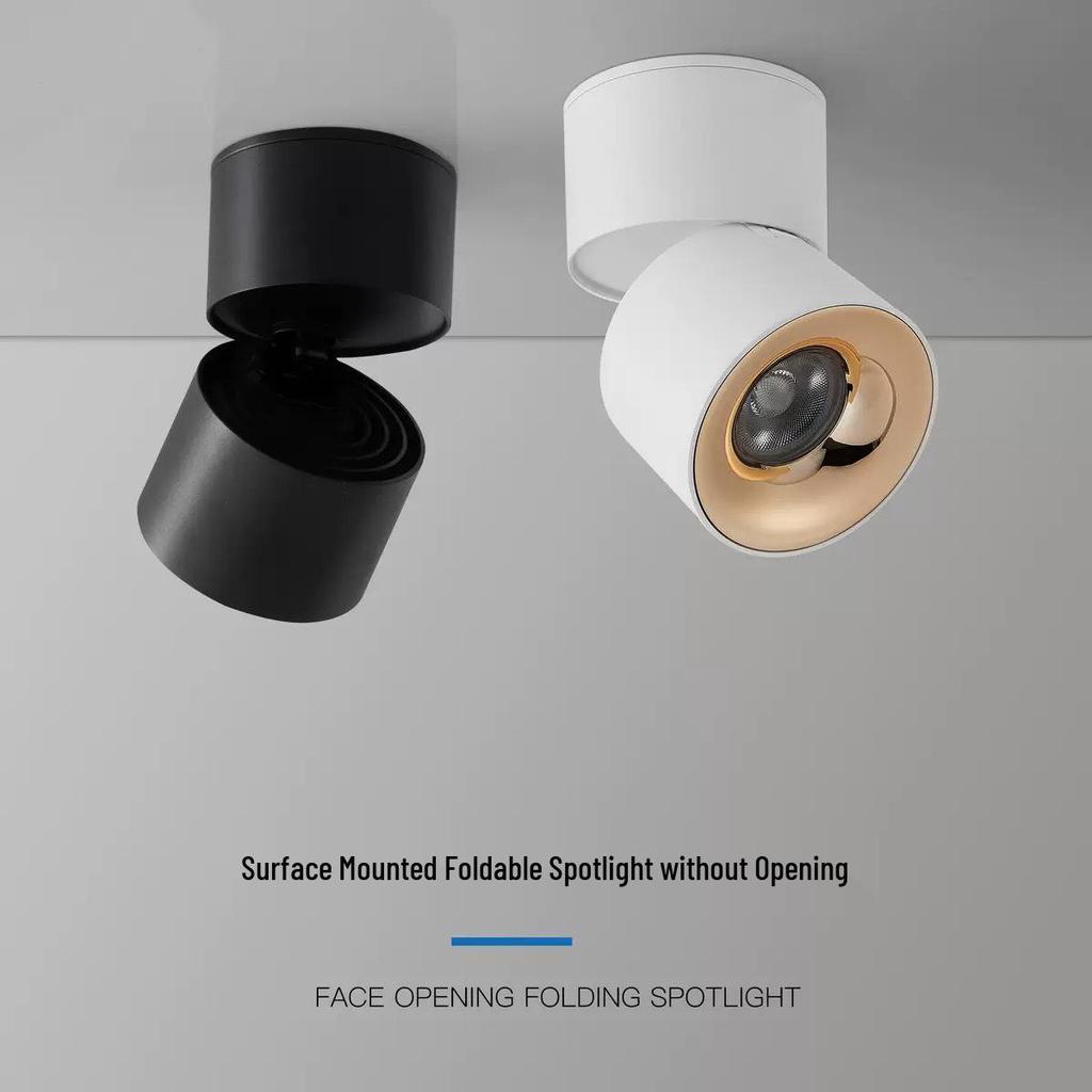 Foldable LED Spotlight: Adjustable Anti-Glare COB Surface Mounted Downlight for Living Room