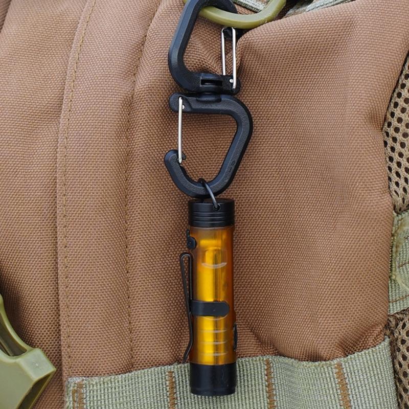 Spring Clip Key Hook Buckle Belt Key Holder Carabiner Hook with Lock 360 Degree Rotation S Shape Carabiner Keychain Clip