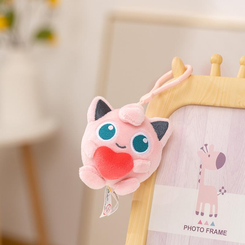 Kawaii Cartoon Pikachu Gengar Plush Toys Keychain Anime Merchandise Mewtwo Backpack Pendant Decoration Friends Birthday Gift