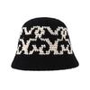 Autumn and winter niche design handmade bucket hat thermal hat knitted hat women's cold hat thickened basin hat