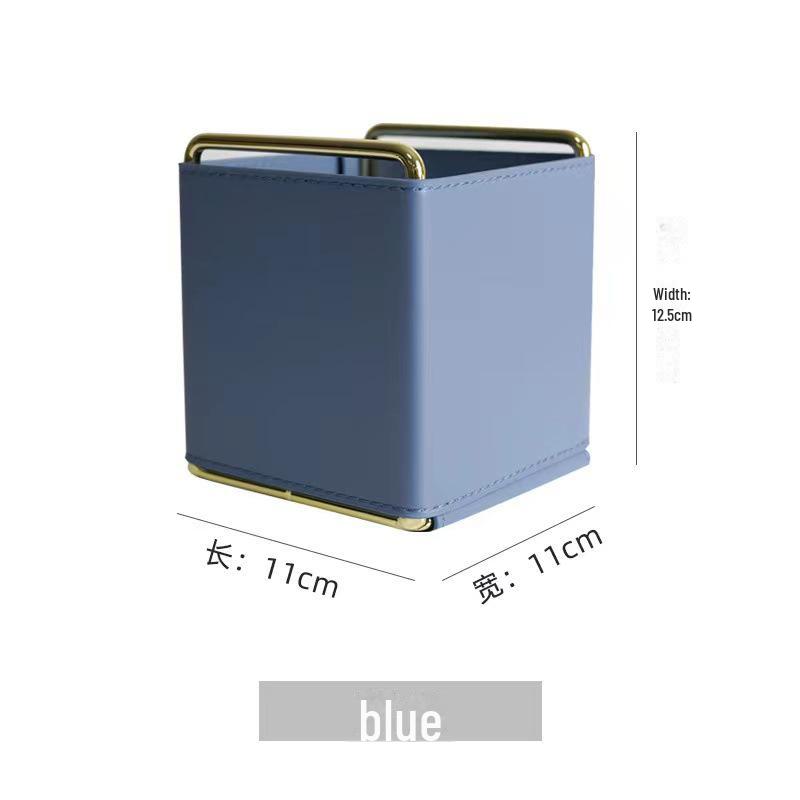 Porte-cosmétiques et télécommandes en cuir nordique: Rangement de bureau simple pour ornements et stylos.