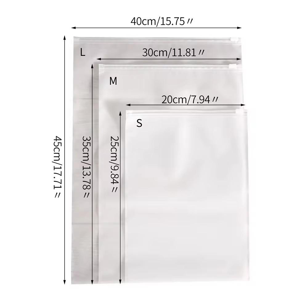 

6Pcs Travel Ziplock Storage Bag Portable Waterproof Plastic Clothes Shoe Packaging Bag Clear Organizer Bag S-20x25cm