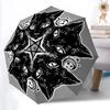 1 Stück Hexerei Katzen Automatischer Faltregenschirm, Tragbares faltbares Design, Lässiges Outdoor-Accessoire, für alle Jahreszeiten076