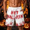 Men's Loose Fit Halloween Themed Athletic Shorts with Elastic Waistband and Multiple Pockets Casual Sportwear Bottoms for Outdoor Activities