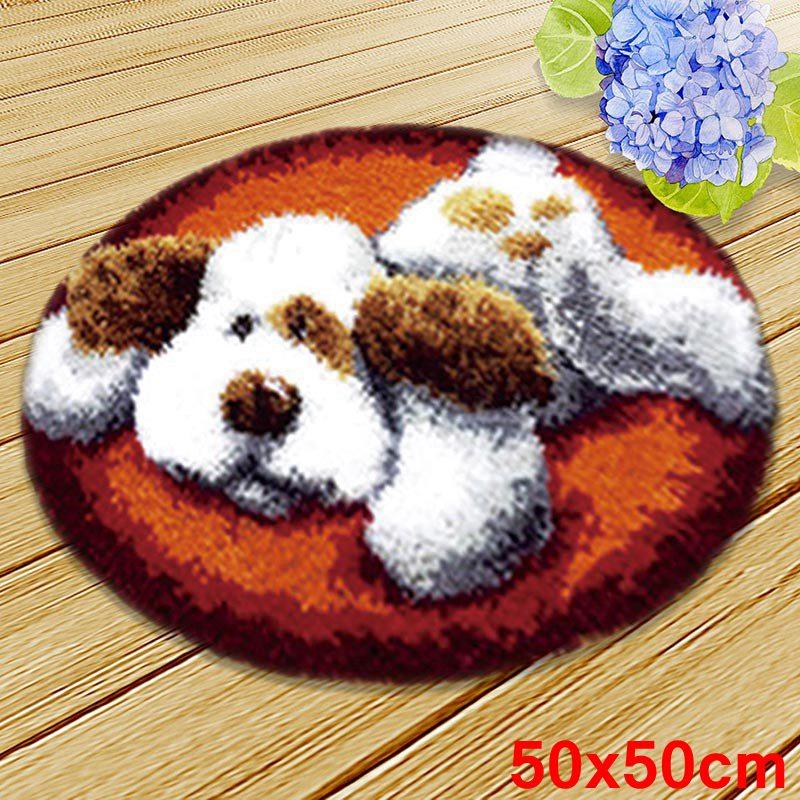 Cartoon Animal Latch Hook Pillow Smyrna Package Hooks Hand Knitted Embroidered Pillow Carpet Embroidery Set Latch Hook Rug Kits